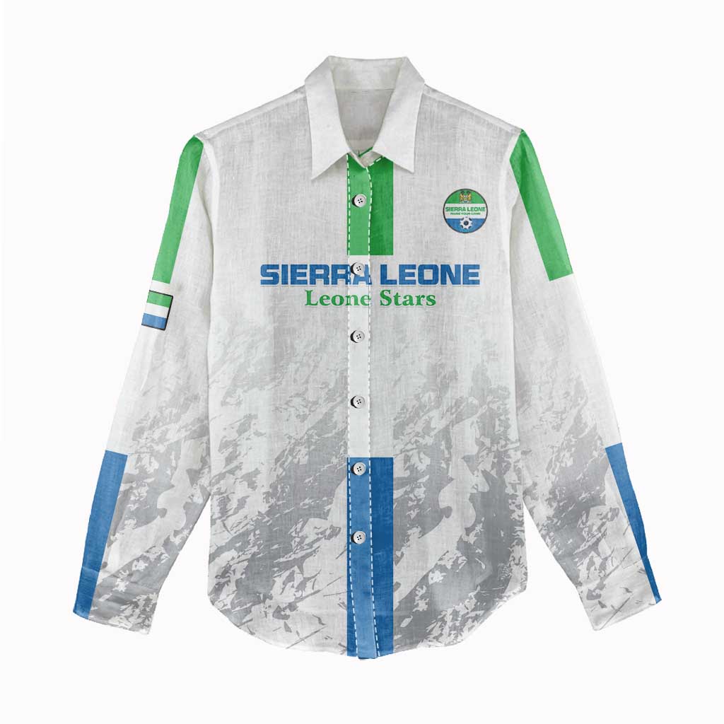 Custom Sierra Leone Football Women Casual Shirt Grunge Style LT15