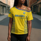 Rwanda Football Custom Cross Shoulder Shirt Stand With Amavubi - Yellow - African Pride