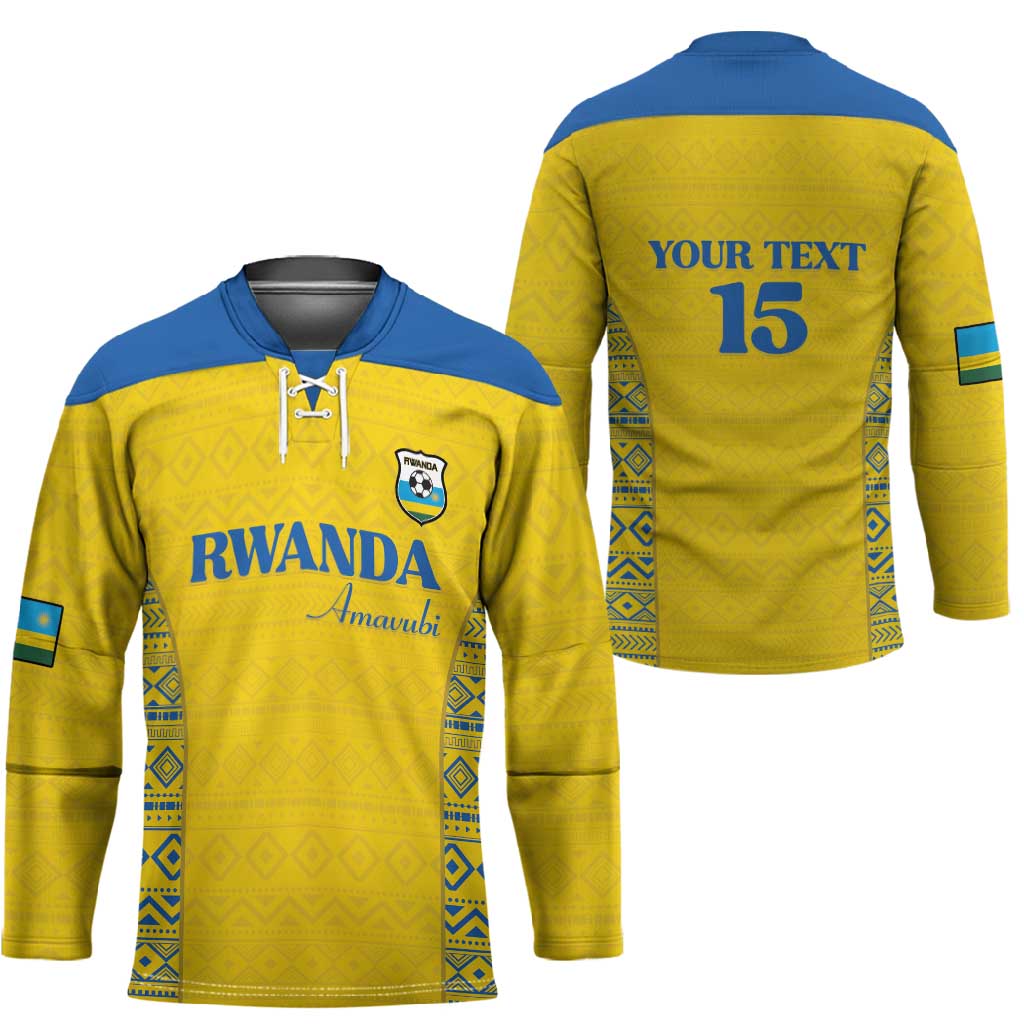 Rwanda Football Custom Hockey Jersey Stand With Amavubi - Yellow - African Pride