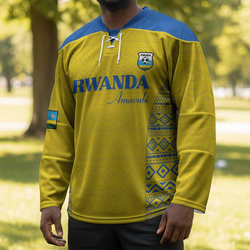 Rwanda Football Custom Hockey Jersey Stand With Amavubi - Yellow - African Pride
