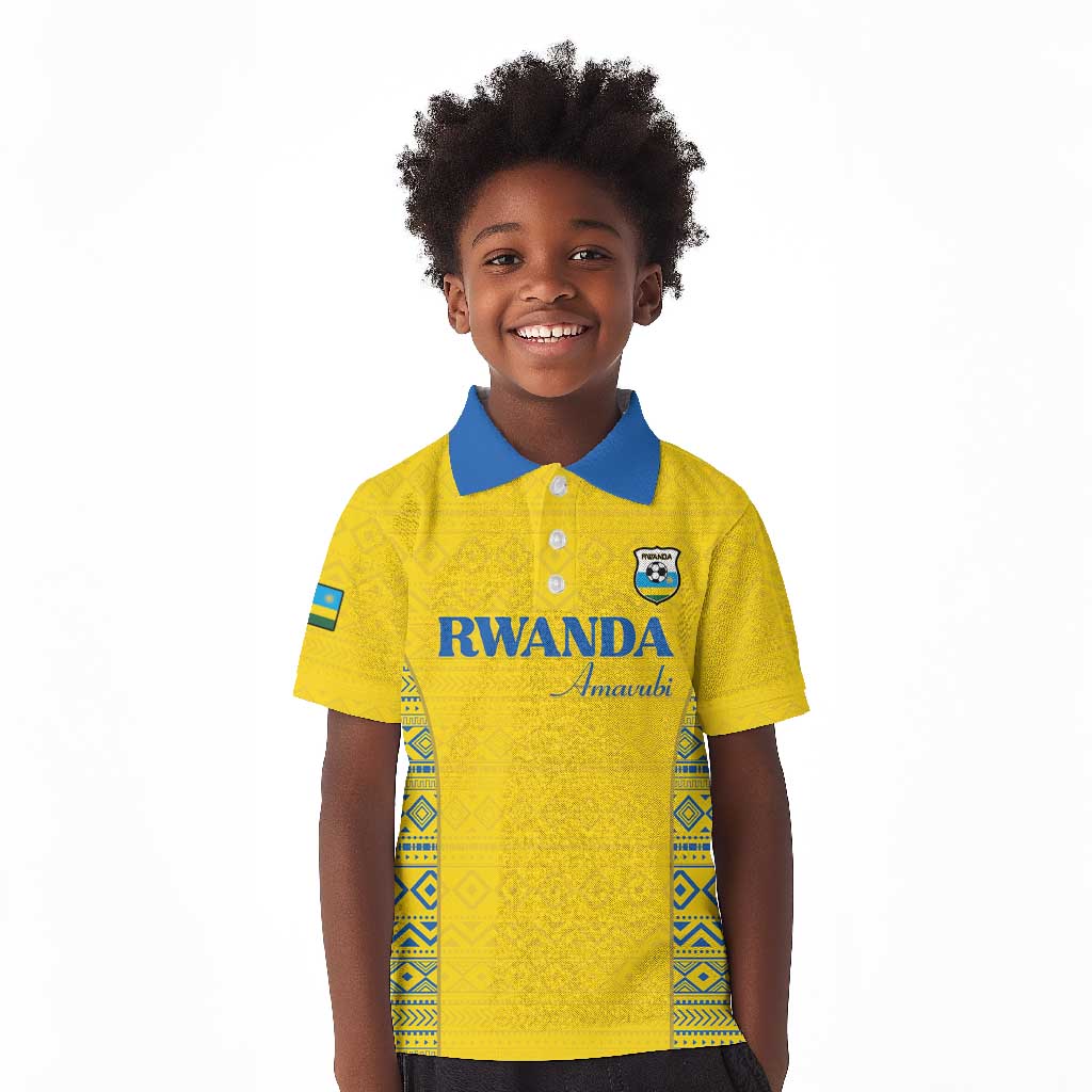 Rwanda Football Custom Kid Polo Shirt Stand With Amavubi - Yellow LT15