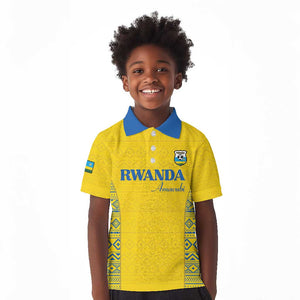 Rwanda Football Custom Kid Polo Shirt Stand With Amavubi - Yellow LT15