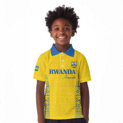 Rwanda Football Custom Kid Polo Shirt Stand With Amavubi - Yellow LT15