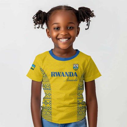 Rwanda Football Custom Kid T shirt Stand With Amavubi - Yellow LT15