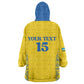 Rwanda Football Custom Kid Wearable Blanket Hoodie Stand With Amavubi - Yellow - African Pride