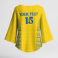 Rwanda Football Custom Kimono Sleeve Blouse Stand With Amavubi - Yellow - African Pride