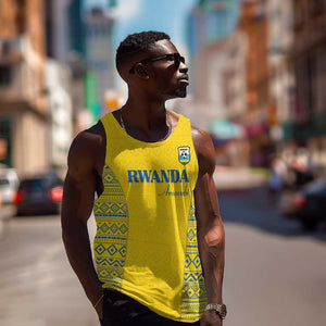 Rwanda Football Custom Men Tank Top Stand With Amavubi - Yellow - African Pride