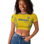 Rwanda Football Custom Raglan Cropped T shirt Stand With Amavubi - Yellow LT15