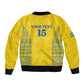 Rwanda Football Custom Sleeve Zip Bomber Jacket Stand With Amavubi - Yellow - African Pride