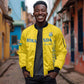 Rwanda Football Custom Sleeve Zip Bomber Jacket Stand With Amavubi - Yellow - African Pride