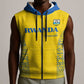 Rwanda Football Custom Sleeveless Zip Hoodie Stand With Amavubi - Yellow - African Pride