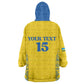 Rwanda Football Custom Wearable Blanket Hoodie Stand With Amavubi - Yellow - African Pride