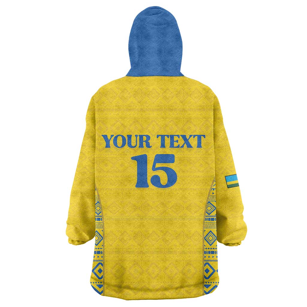 Rwanda Football Custom Wearable Blanket Hoodie Stand With Amavubi - Yellow - African Pride