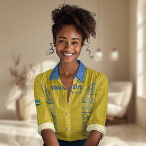 Rwanda Football Custom Women Casual Shirt Stand With Amavubi - Yellow - African Pride