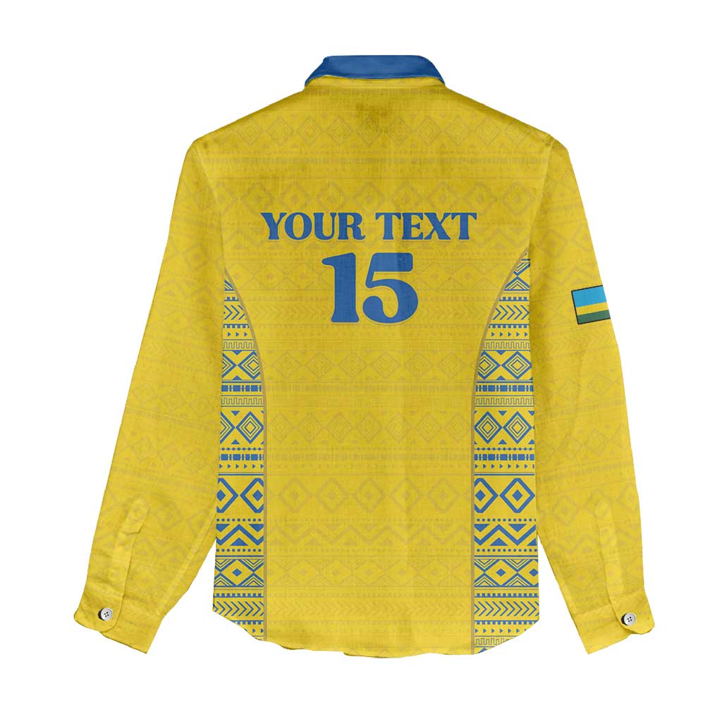 Rwanda Football Custom Women Casual Shirt Stand With Amavubi - Yellow - African Pride