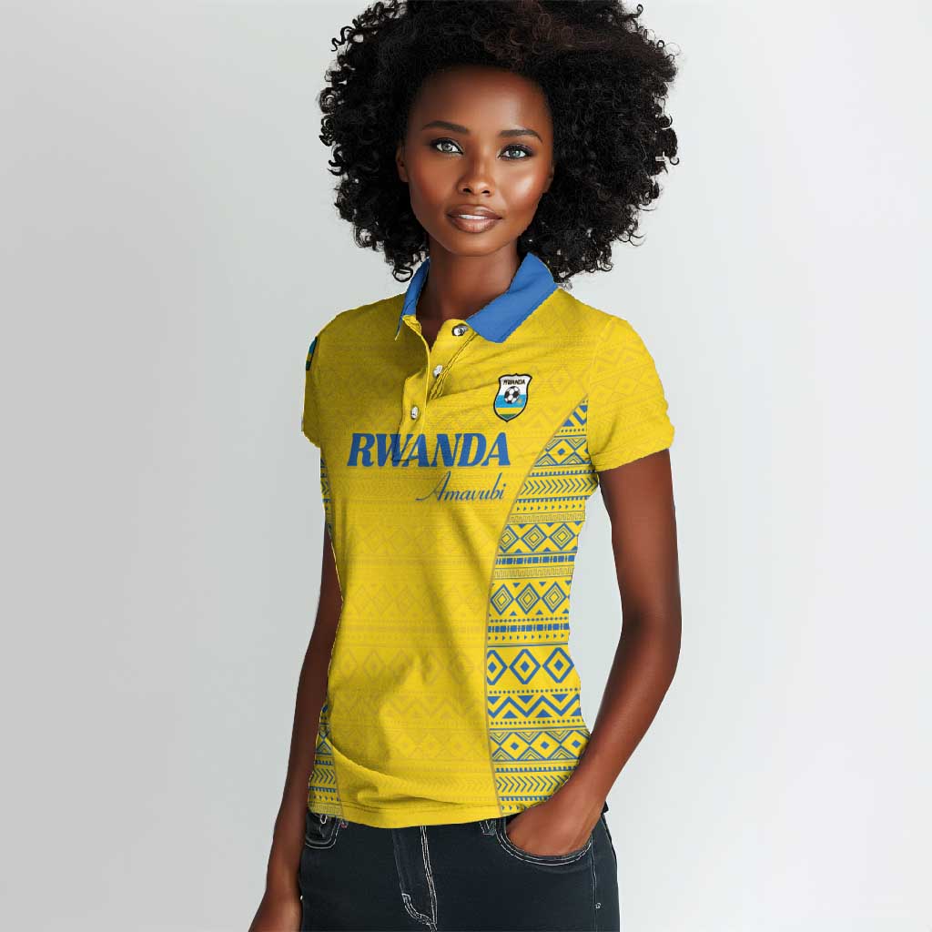 Rwanda Football Custom Women Polo Shirt Stand With Amavubi - Yellow LT15