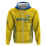 Rwanda Football Custom Zip Hoodie Stand With Amavubi - Yellow - African Pride