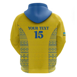 Rwanda Football Custom Zip Hoodie Stand With Amavubi - Yellow - African Pride