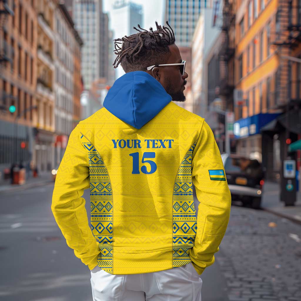 Rwanda Football Custom Zip Hoodie Stand With Amavubi - Yellow - African Pride