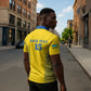 Rwanda Football Custom Zipper Polo Shirt Stand With Amavubi - Yellow - African Pride