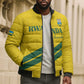 Custom Rwanda Football Bomber Puffer Jacket Pride Of Rwanda - Yellow - African Pride