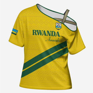 Custom Rwanda Football Cross Shoulder Shirt Pride Of Rwanda - Yellow - African Pride