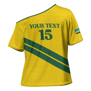 Custom Rwanda Football Cross Shoulder Shirt Pride Of Rwanda - Yellow - African Pride