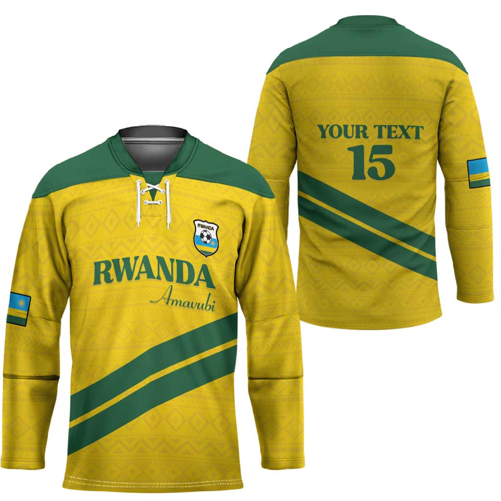Custom Rwanda Football Hockey Jersey Pride Of Rwanda - Yellow - African Pride