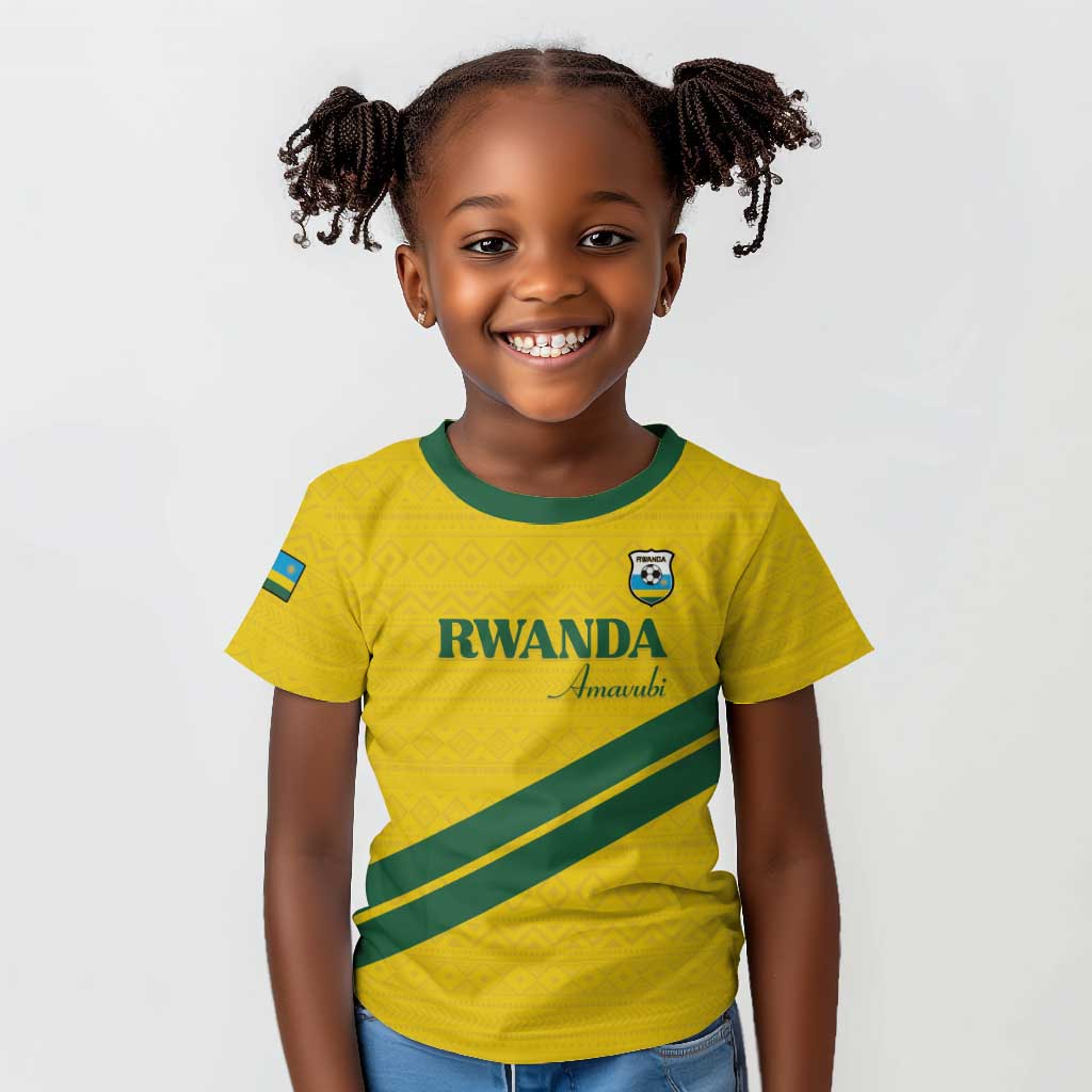 Custom Rwanda Football Kid T shirt Pride Of Rwanda - Yellow by African ...