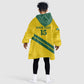 Custom Rwanda Football Kid Wearable Blanket Hoodie Pride Of Rwanda - Yellow - African Pride