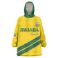 Custom Rwanda Football Kid Wearable Blanket Hoodie Pride Of Rwanda - Yellow - African Pride