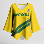 Custom Rwanda Football Kimono Sleeve Blouse Pride Of Rwanda - Yellow - African Pride