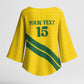 Custom Rwanda Football Kimono Sleeve Blouse Pride Of Rwanda - Yellow - African Pride