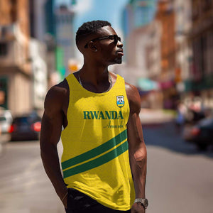 Custom Rwanda Football Men Tank Top Pride Of Rwanda - Yellow - African Pride