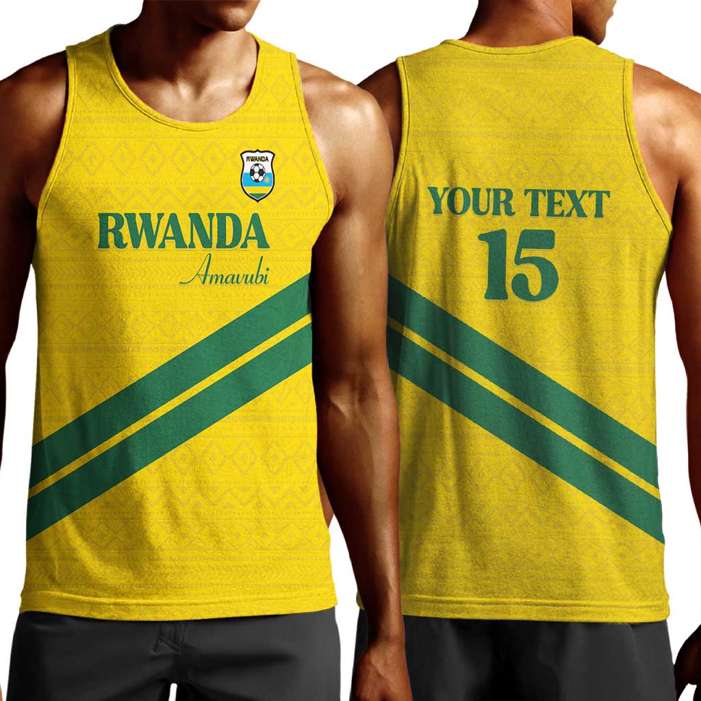 Custom Rwanda Football Men Tank Top Pride Of Rwanda - Yellow - African Pride