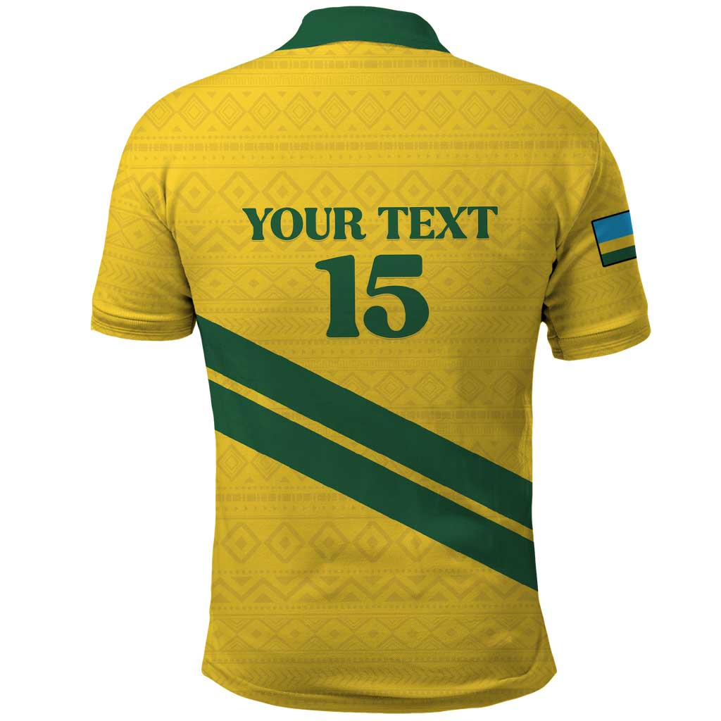 Custom Rwanda Football Polo Shirt Pride Of Rwanda - Yellow LT15