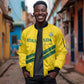 Custom Rwanda Football Sleeve Zip Bomber Jacket Pride Of Rwanda - Yellow - African Pride