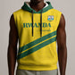 Custom Rwanda Football Sleeveless Hoodie Pride Of Rwanda - Yellow - African Pride