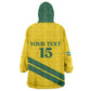 Custom Rwanda Football Wearable Blanket Hoodie Pride Of Rwanda - Yellow - African Pride