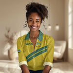 Custom Rwanda Football Women Casual Shirt Pride Of Rwanda - Yellow - African Pride