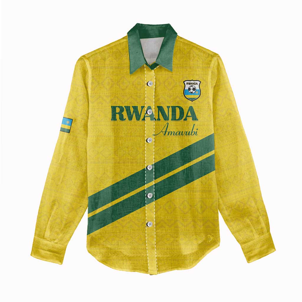 Custom Rwanda Football Women Casual Shirt Pride Of Rwanda - Yellow - African Pride