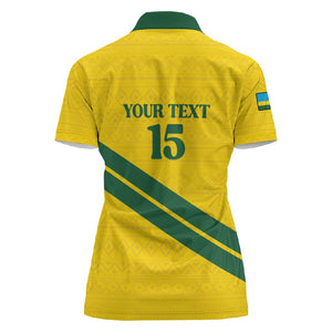 Custom Rwanda Football Women Polo Shirt Pride Of Rwanda - Yellow LT15