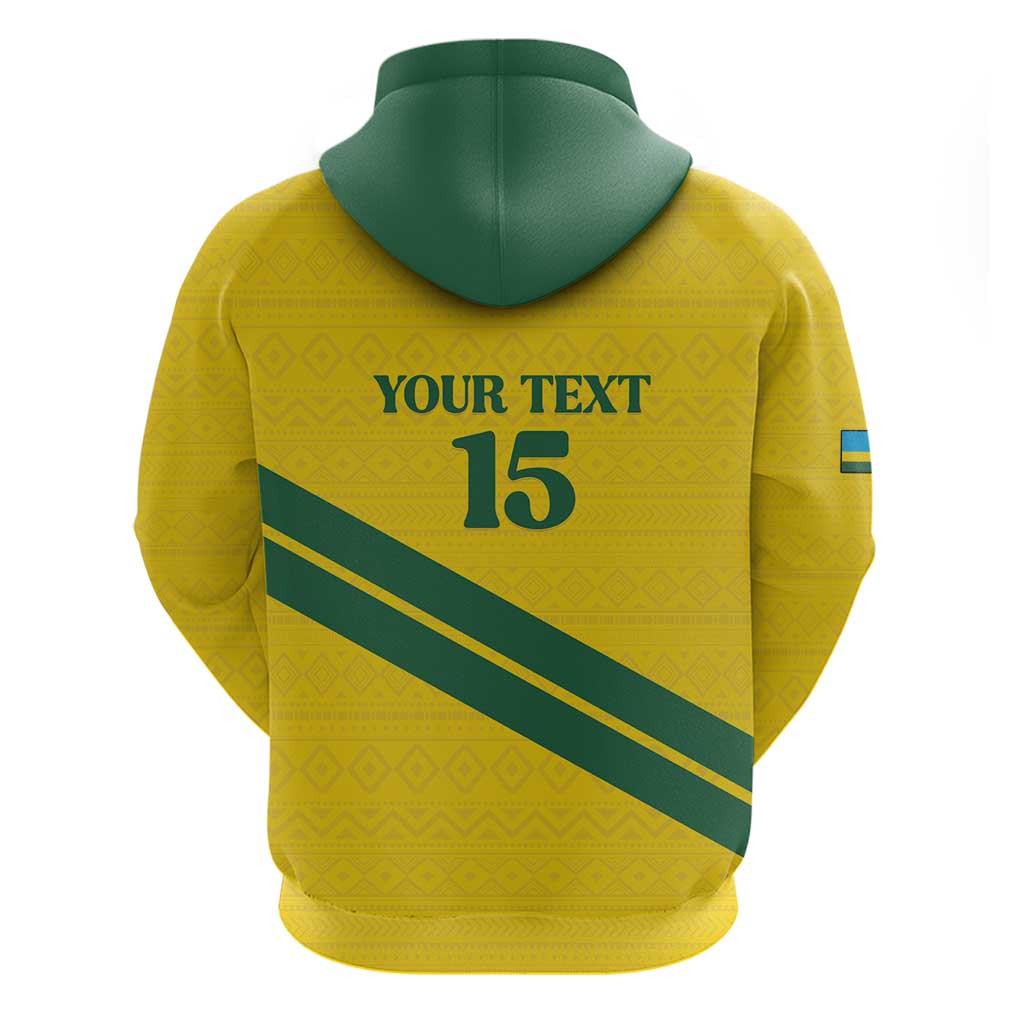 Custom Rwanda Football Zip Hoodie Pride Of Rwanda - Yellow - African Pride