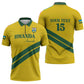 Custom Rwanda Football Zipper Polo Shirt Pride Of Rwanda - Yellow - African Pride