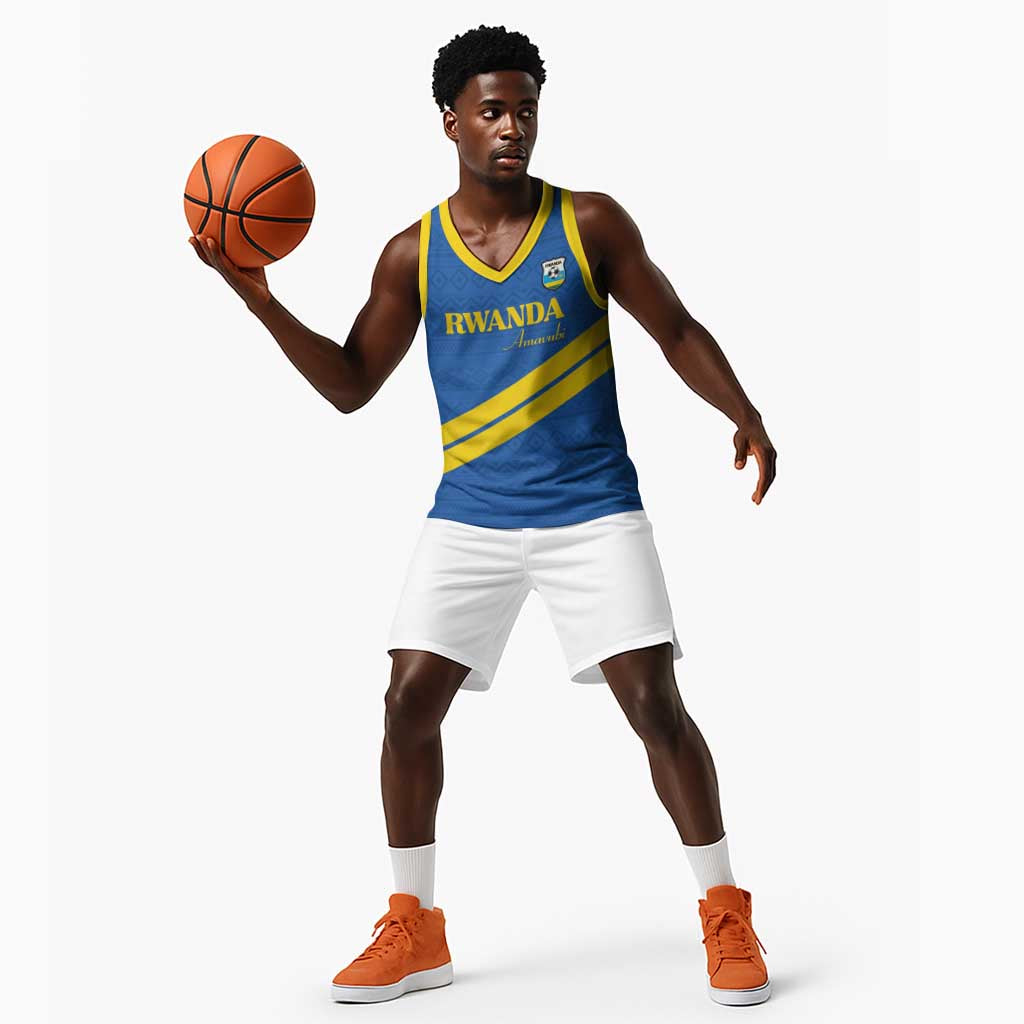 Custom Rwanda Football Basketball Jersey Pride Of Rwanda - Blue - African Pride
