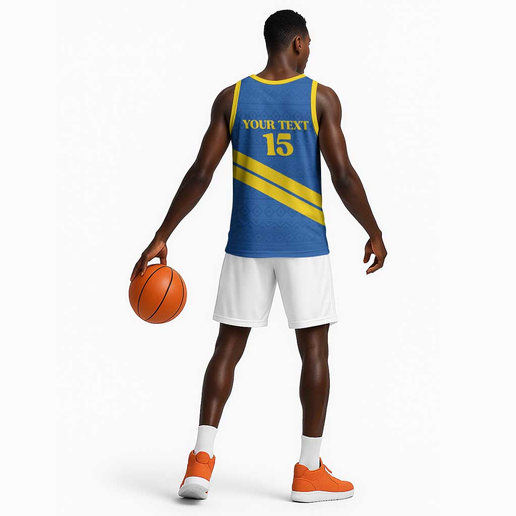 Custom Rwanda Football Basketball Jersey Pride Of Rwanda - Blue - African Pride