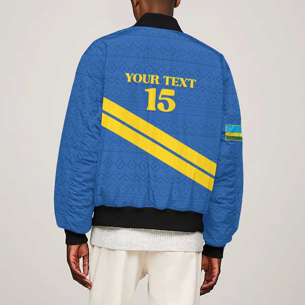 Custom Rwanda Football Bomber Jacket Pride Of Rwanda - Blue - African Pride