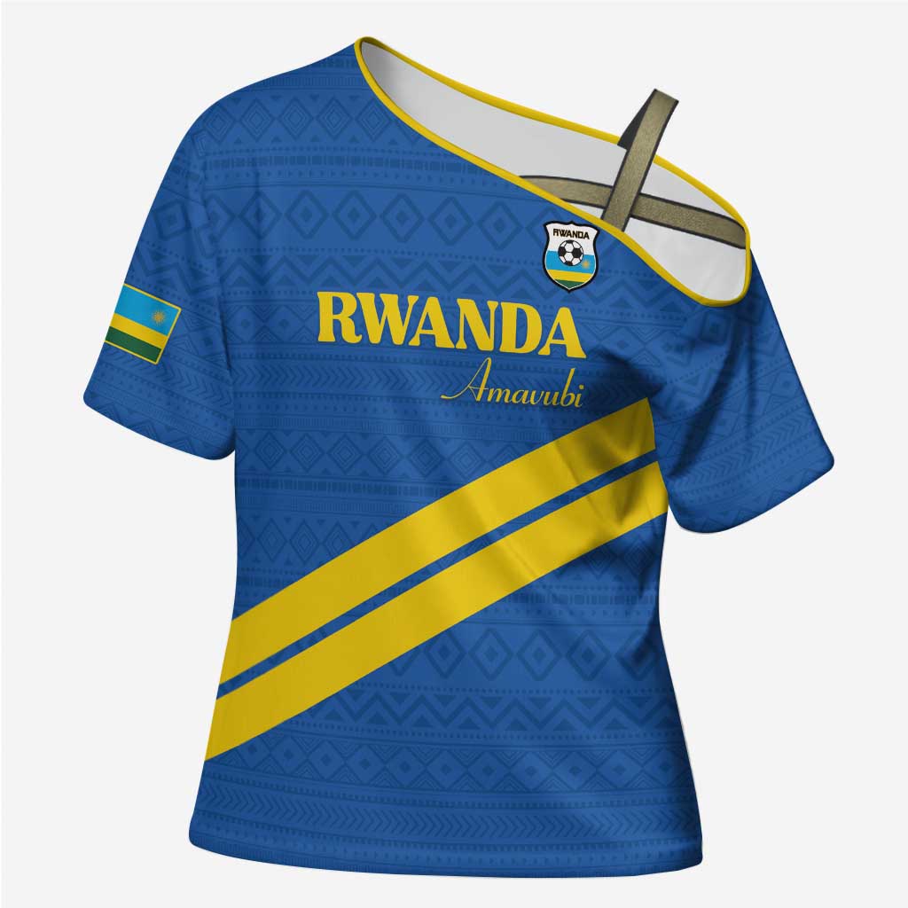Custom Rwanda Football Cross Shoulder Shirt Pride Of Rwanda - Blue by ...
