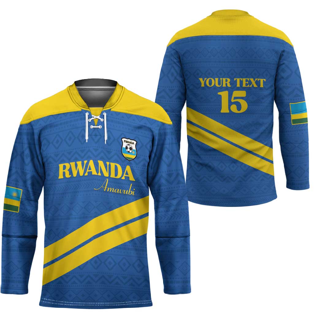 Custom Rwanda Football Hockey Jersey Pride Of Rwanda - Blue - African Pride
