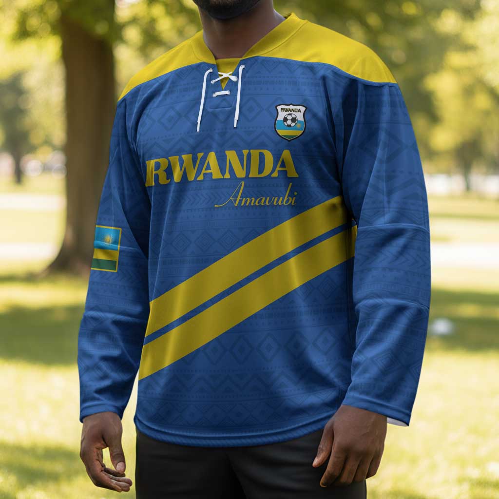 Custom Rwanda Football Hockey Jersey Pride Of Rwanda - Blue - African Pride